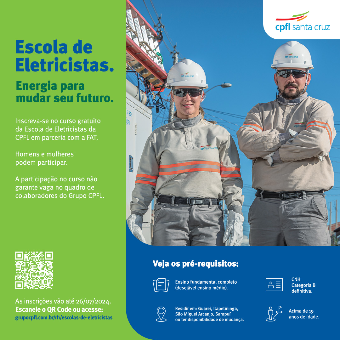 CURSO DE FORMAÇÃO DE ELETRICISTAS DE REDE DE DISTRIBUIÇÃO ELÉTRICA  CPFL - Itapetininga T05